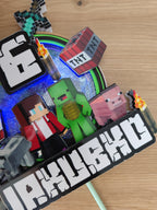 Minecraft – svietiaci LED zapich na tortu s menom