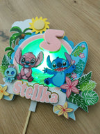 Lilo & Stitch – tropický LED zapich na tortu s menom 🌺