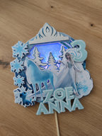 Frozen – Elsa s koňom – svietiaci LED zapich na tortu s menom