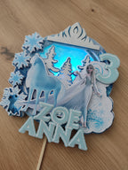Frozen – Elsa s koňom – svietiaci LED zapich na tortu s menom