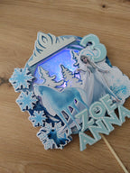 Frozen – Elsa s koňom – svietiaci LED zapich na tortu s menom