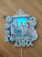 Frozen – Elsa s koňom – svietiaci LED zapich na tortu s menom