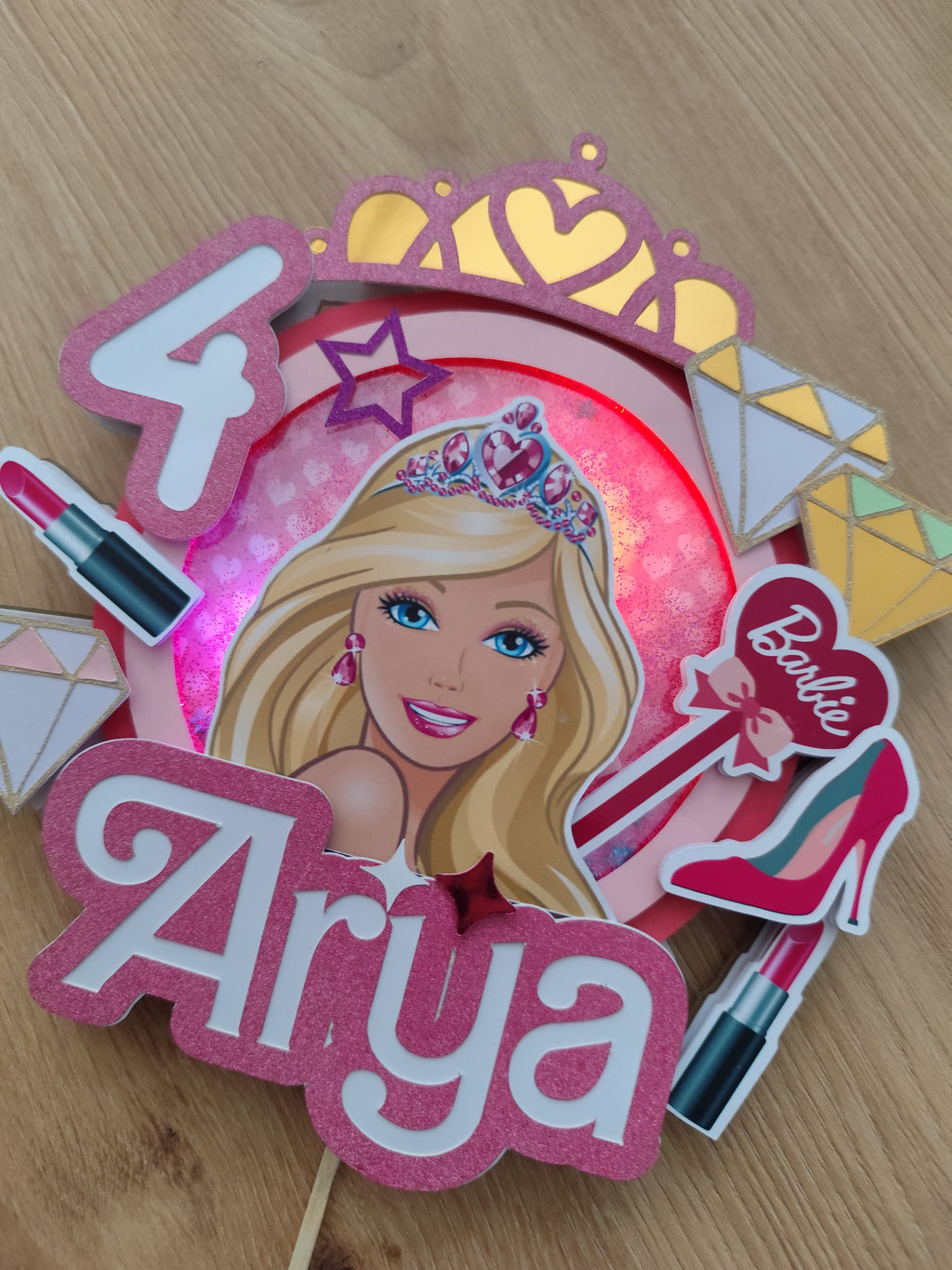 Barbie – svietiaci LED zapich na tortu s menom