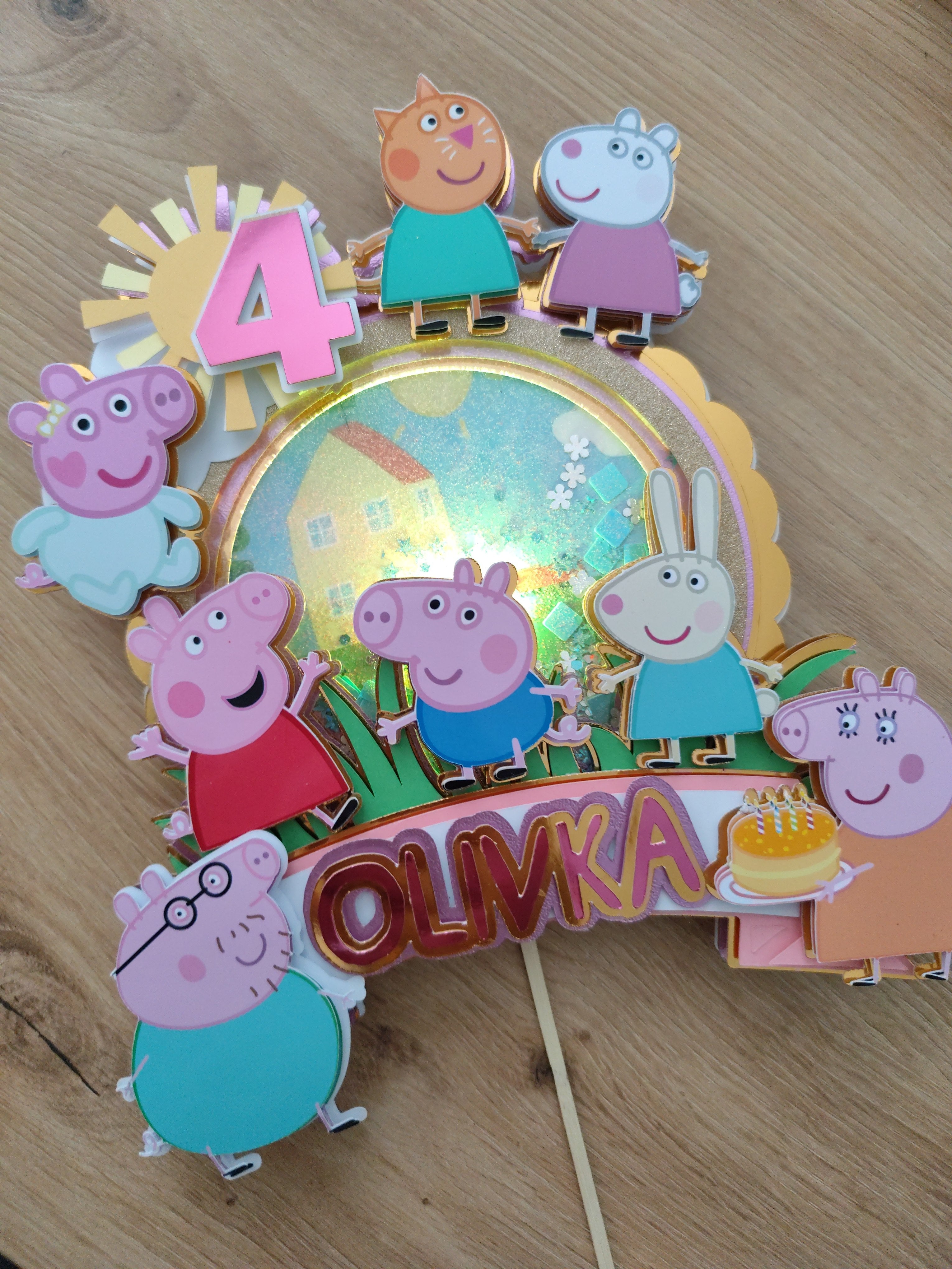 Peppa Pig – rodinný LED zapich na tortu s menom 🐷