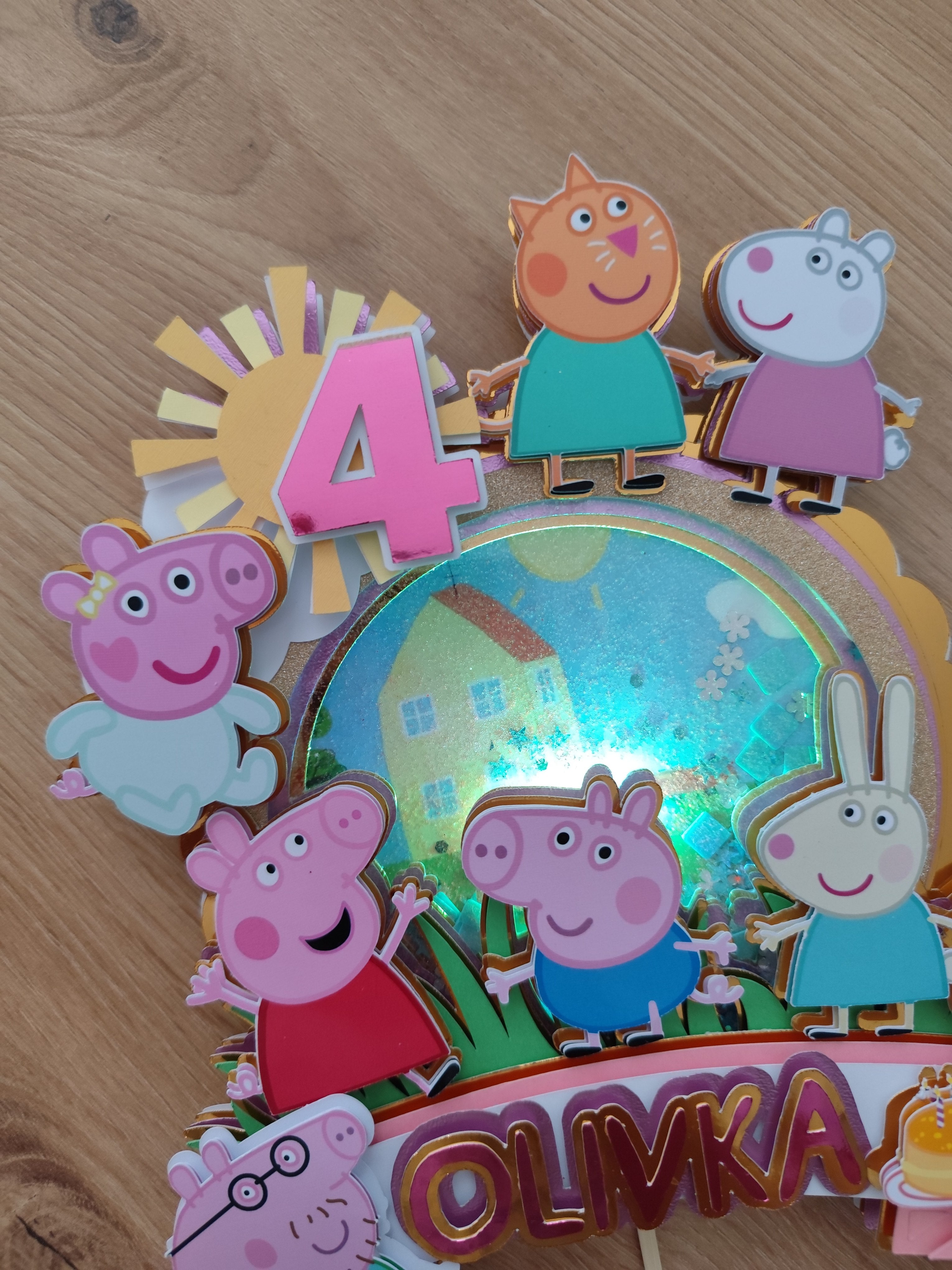Peppa Pig – rodinný LED zapich na tortu s menom 🐷