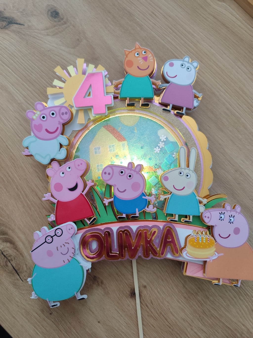 Peppa Pig – rodinný LED zapich na tortu s menom 🐷