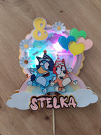 Bluey – svietiaci LED zapich na tortu s menom