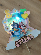 Bluey – svietiaci LED zapich na tortu s menom