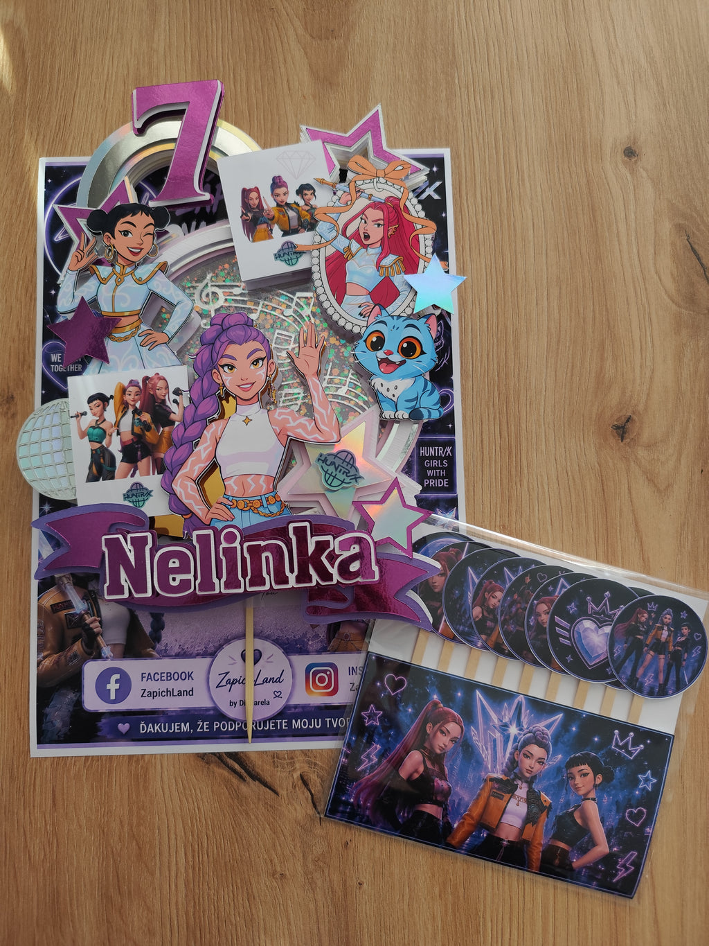 HUNTRIX – personalizovaný svietiaci LED zápich na tortu s menom ✨