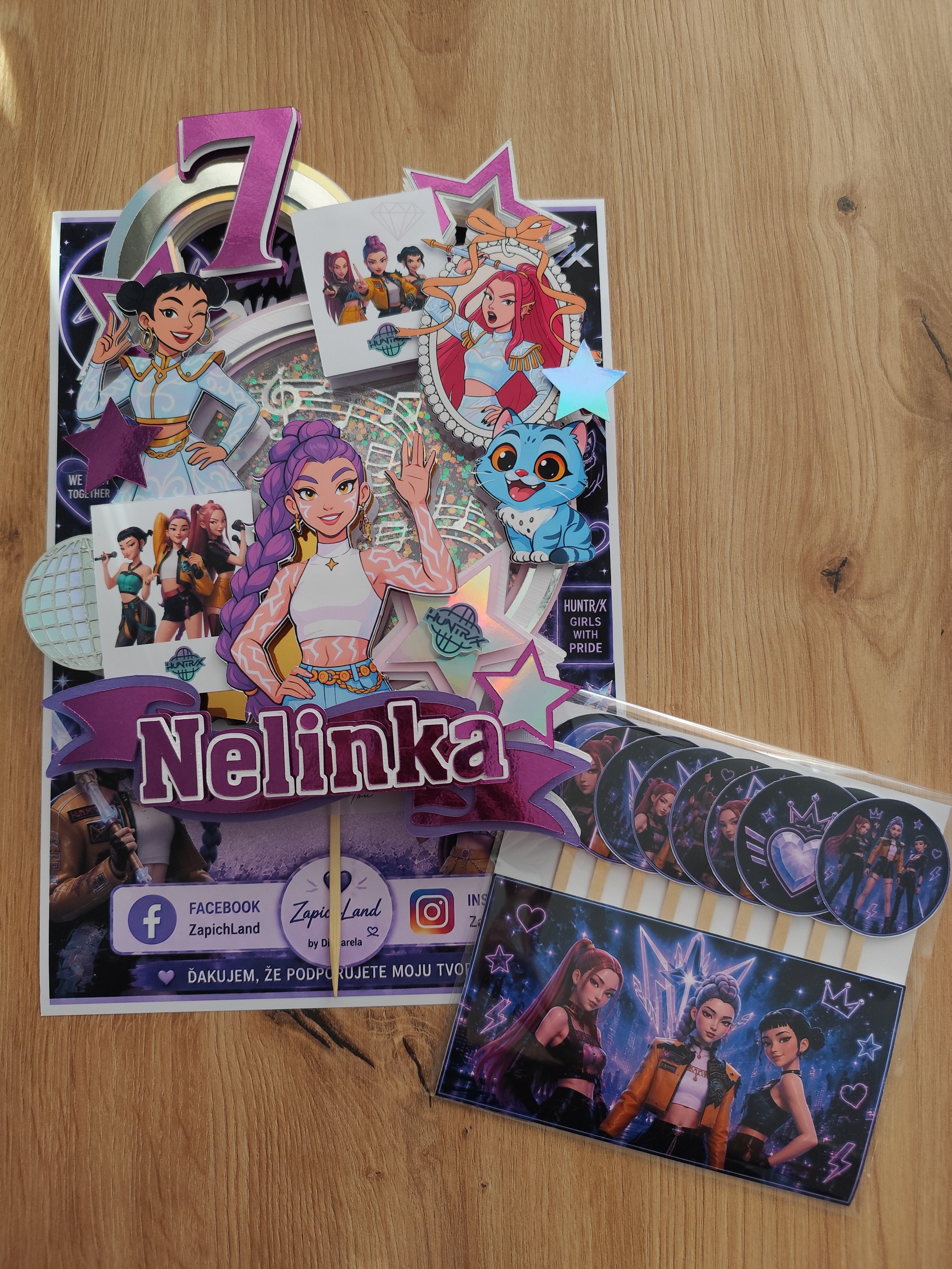 HUNTRIX – personalizovaný svietiaci LED zápich na tortu s menom ✨