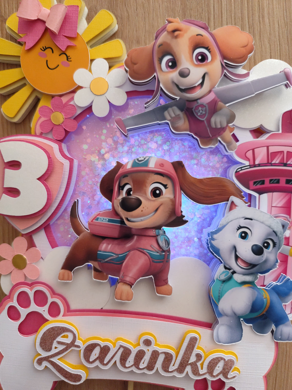 Svietiaci LED zápich na tortu – Paw Patrol 🐾💗