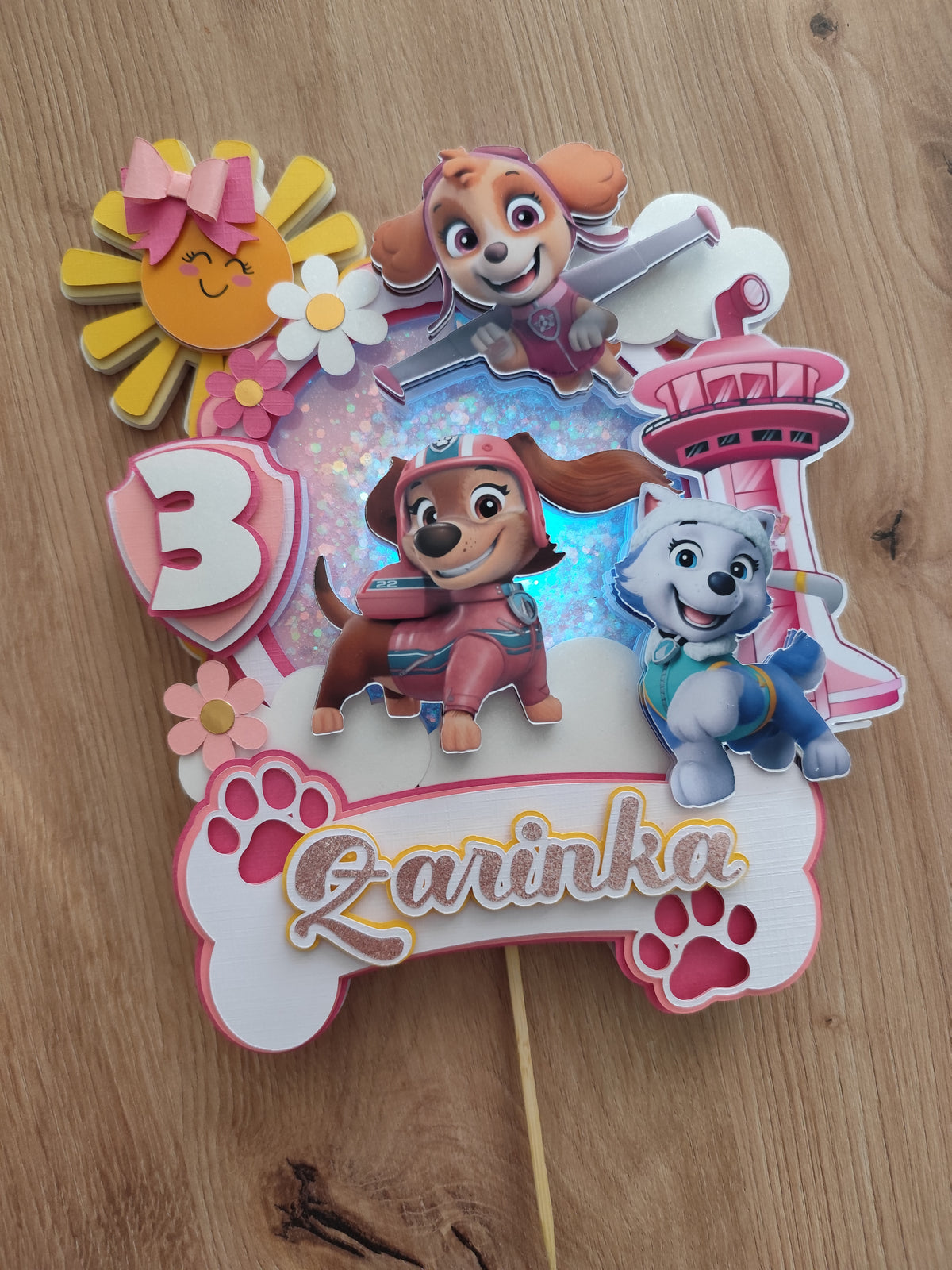 Svietiaci LED zápich na tortu – Paw Patrol 🐾💗