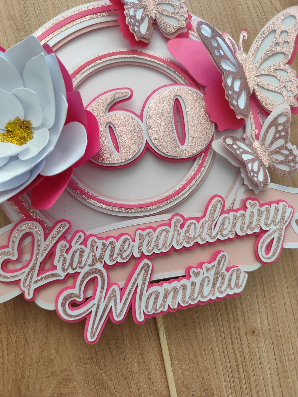 60. narodeniny - 3D zapich na tortu s menom