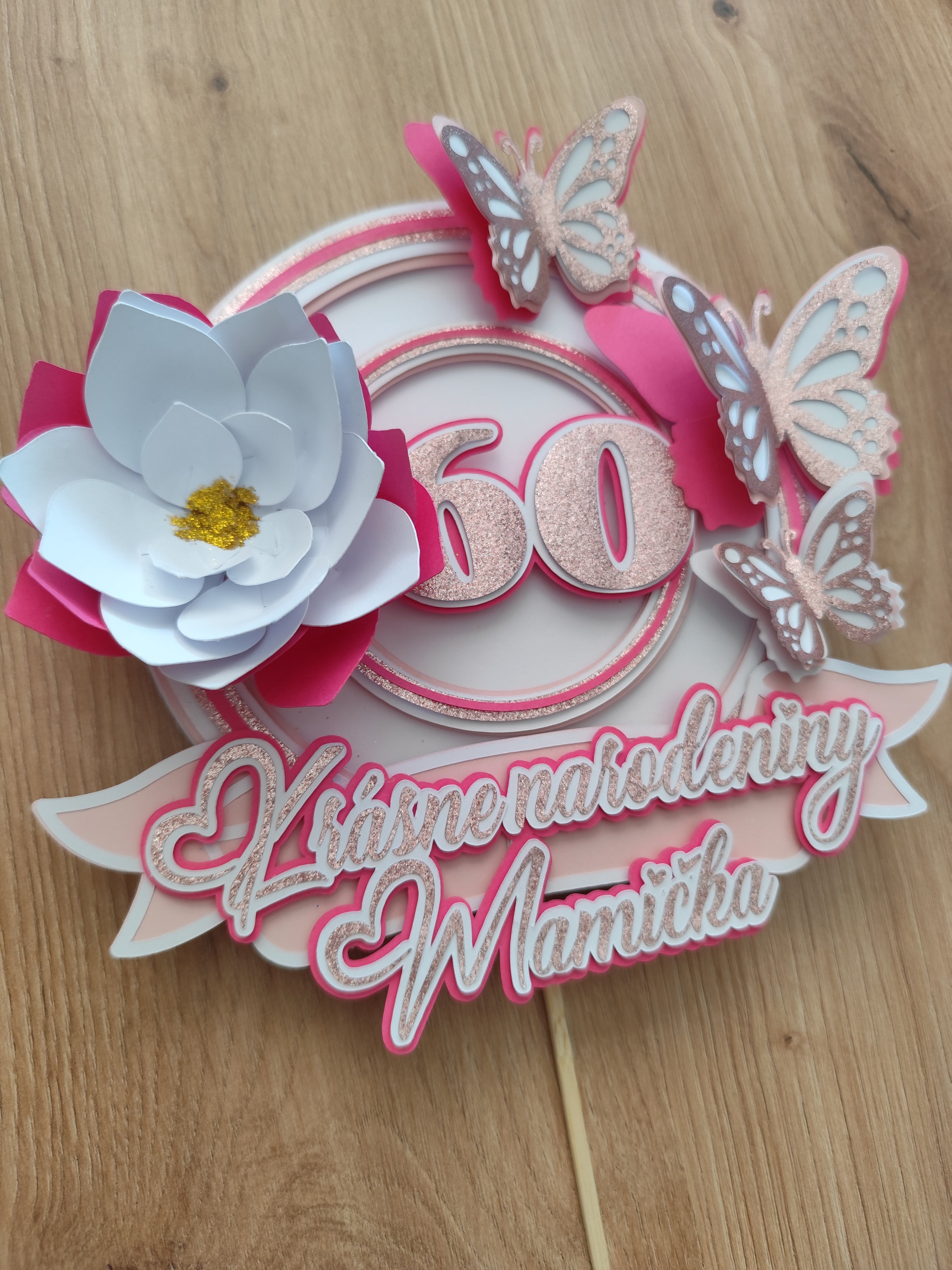 60. narodeniny - 3D zapich na tortu s menom