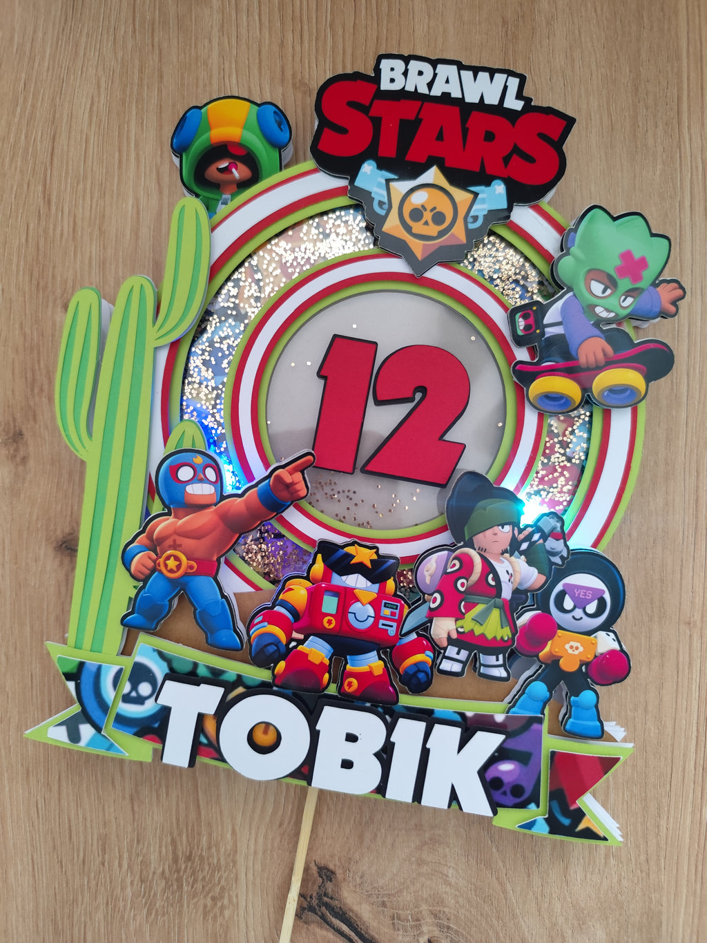 LED zápich na tortu Brawl Stars ⭐ | Svietiaca tortová dekorácia