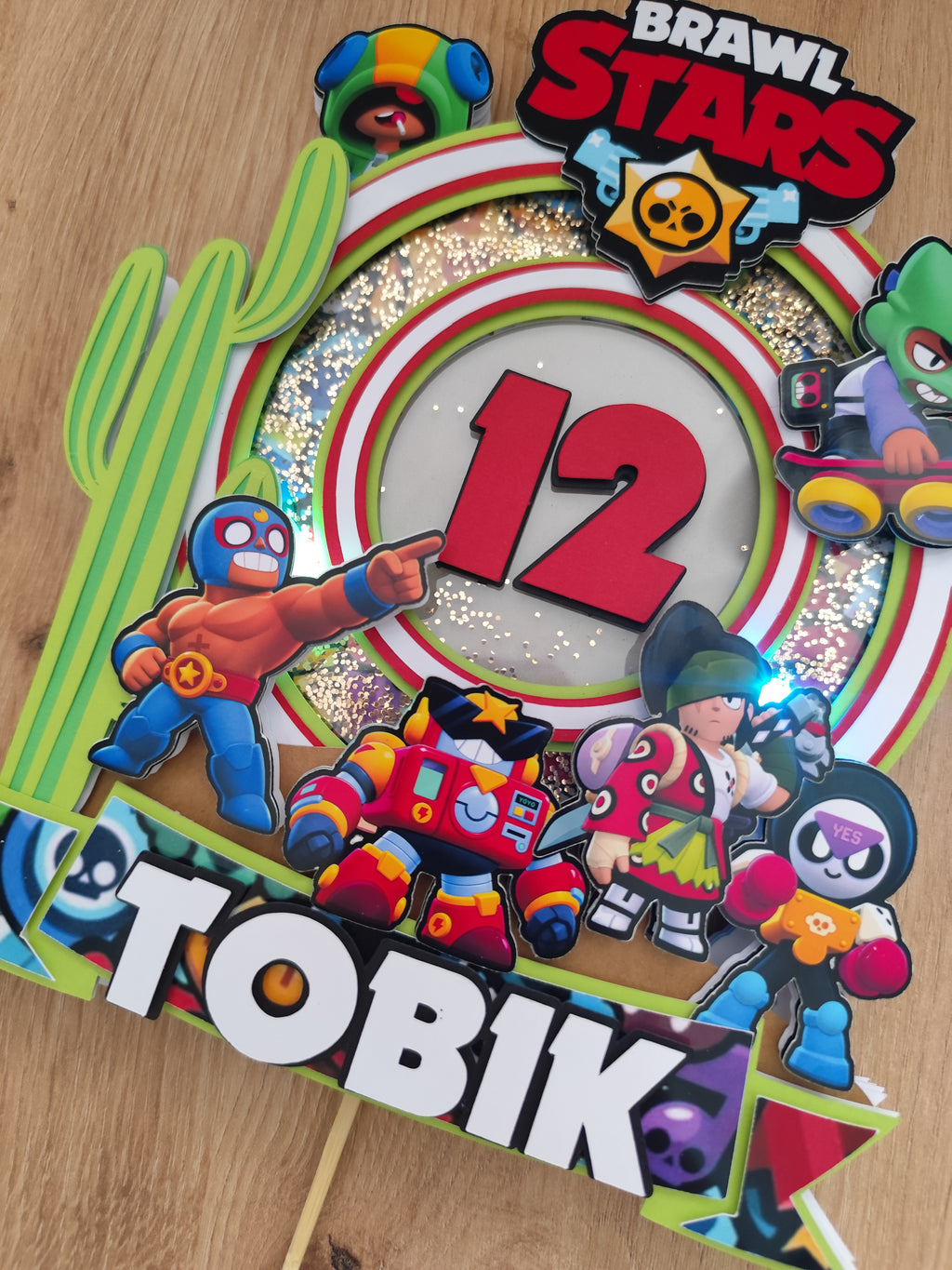 LED zápich na tortu Brawl Stars ⭐ | Svietiaca tortová dekorácia