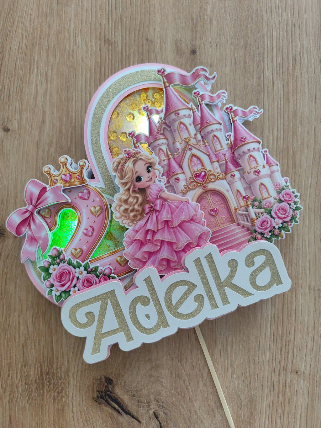 👑 LED Princezná – personalizovaný svietiaci zápich na tortu