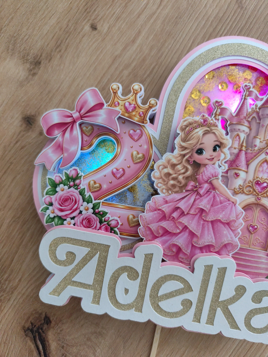 👑 LED Princezná – personalizovaný svietiaci zápich na tortu