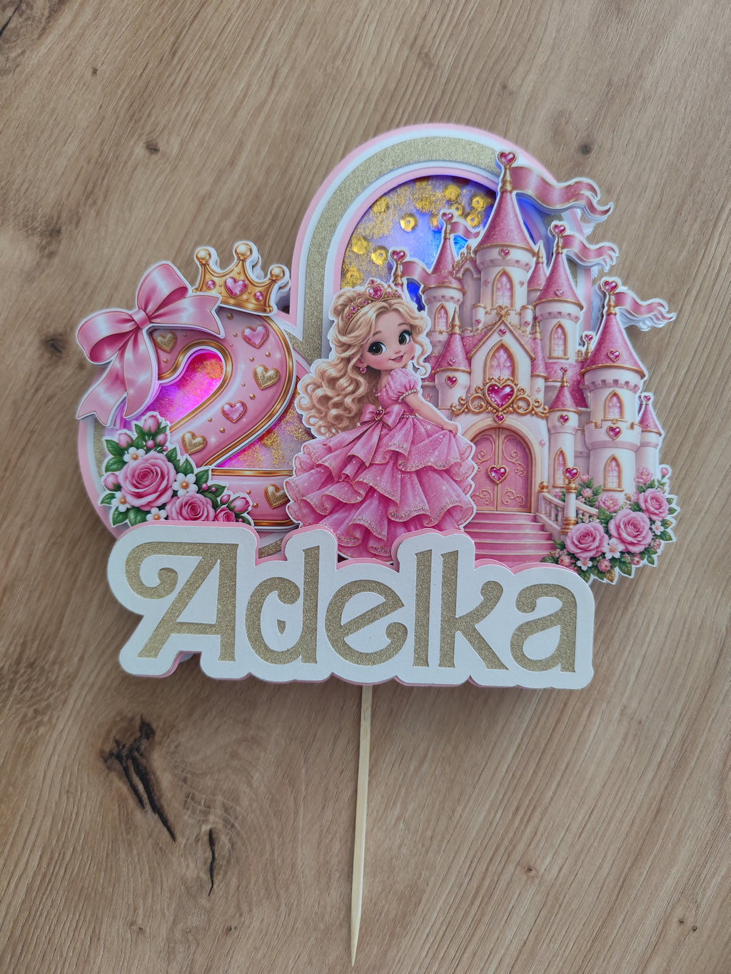 👑 LED Princezná – personalizovaný svietiaci zápich na tortu