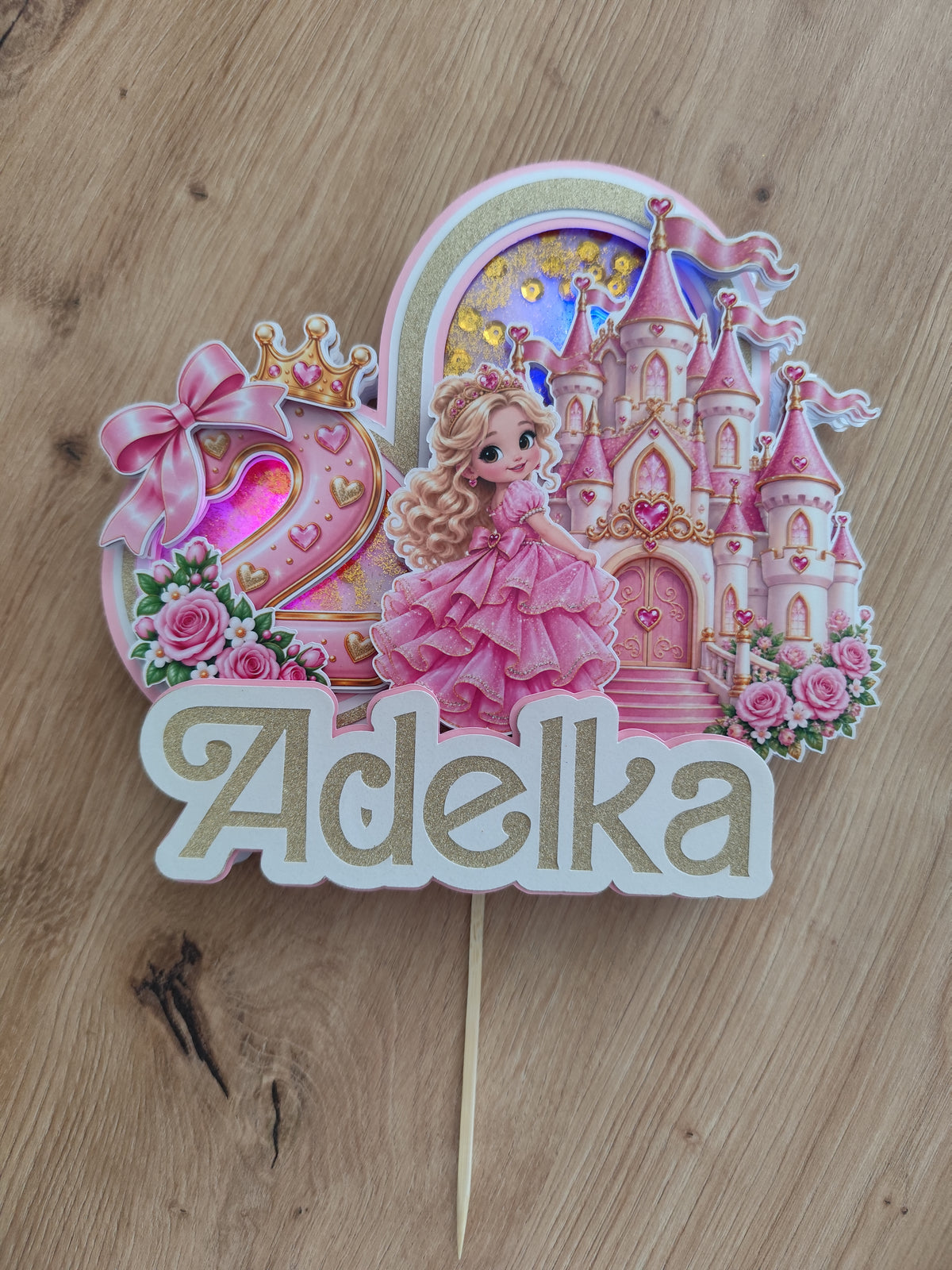 👑 LED Princezná – personalizovaný svietiaci zápich na tortu