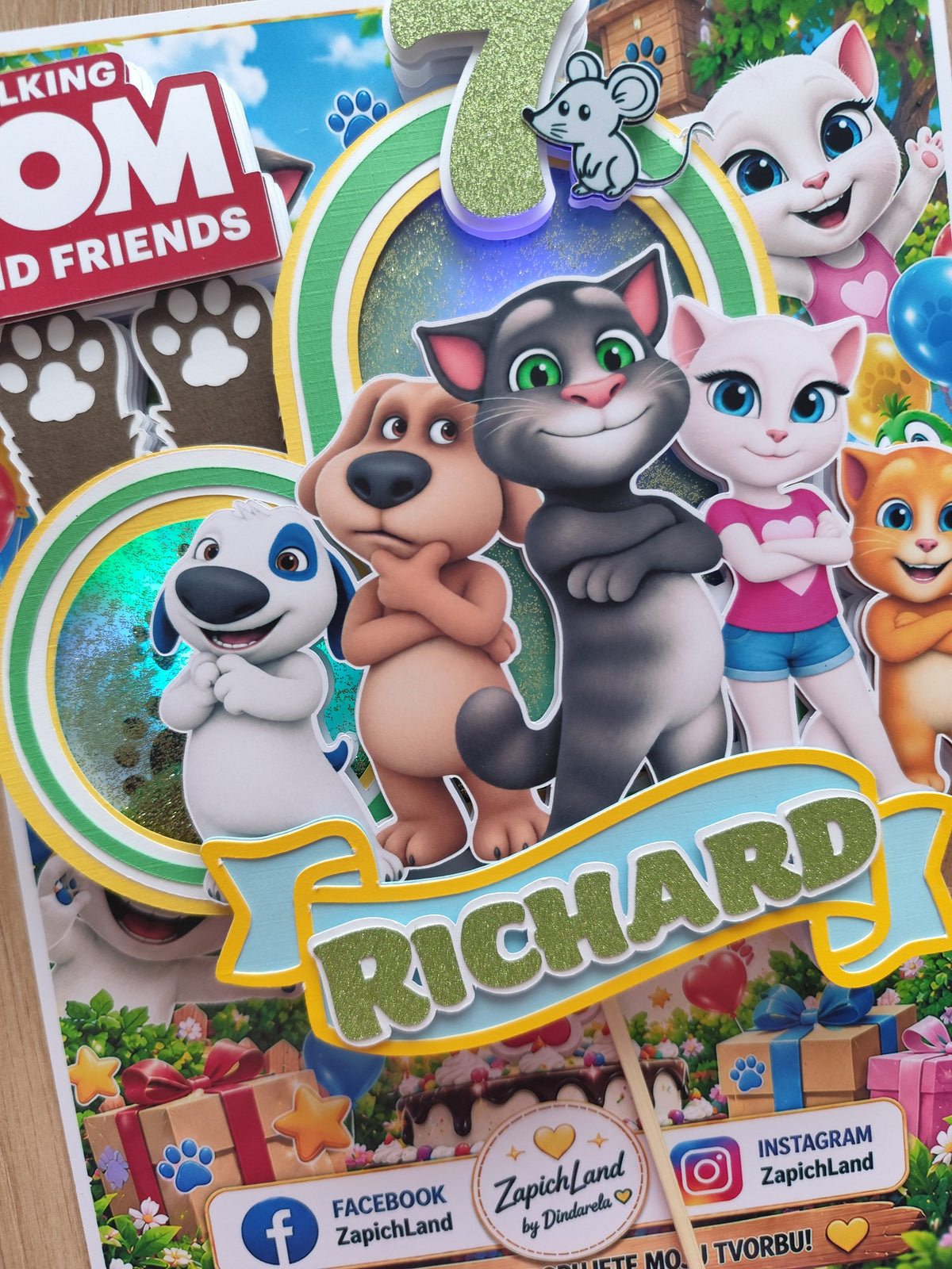 LED zápich Talking Tom & Friends – originálna ozdoba na tortu