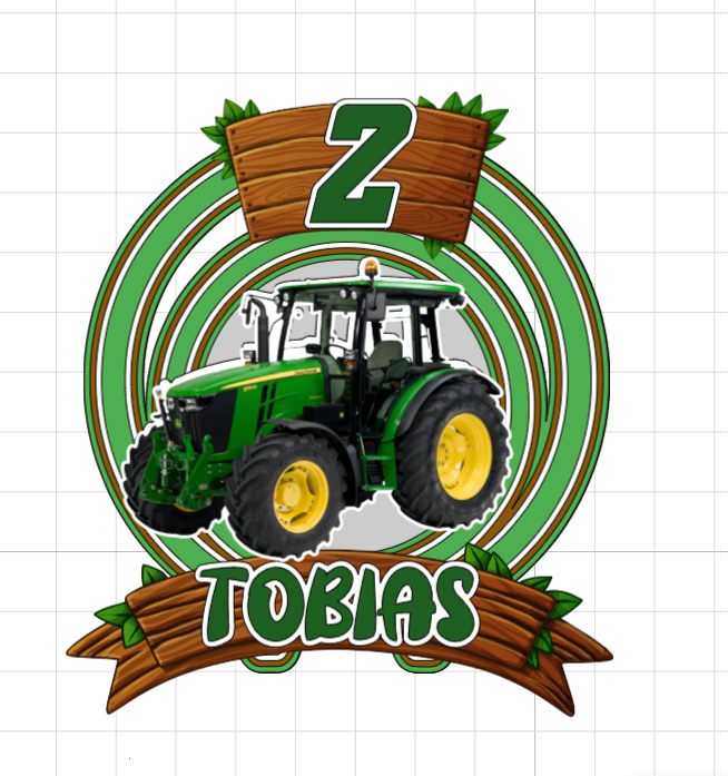 Traktor – Farmárske dobrodružstvo – svietiaci LED zapich na tortu s menom