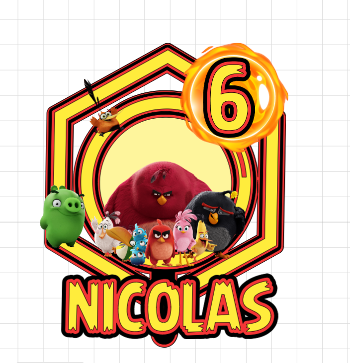 Angry Birds – svietiaci LED zapich na tortu s menom