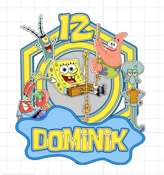 SpongeBob SquarePants – svietiaci LED zapich na tortu s menom
