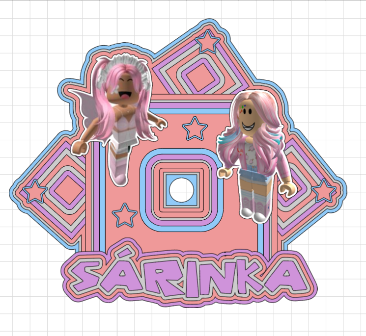 Roblox Girl – svietiaci LED zapich na tortu s menom