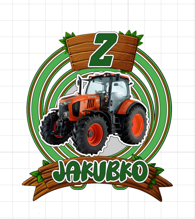 Traktor – Farmárske dobrodružstvo – svietiaci LED zapich na tortu s menom