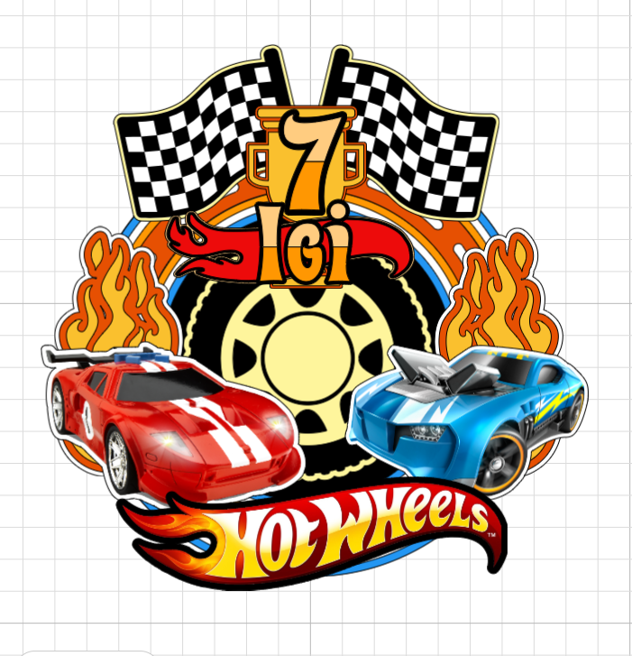 Hot Wheels – svietiaci LED zapich na tortu s menom