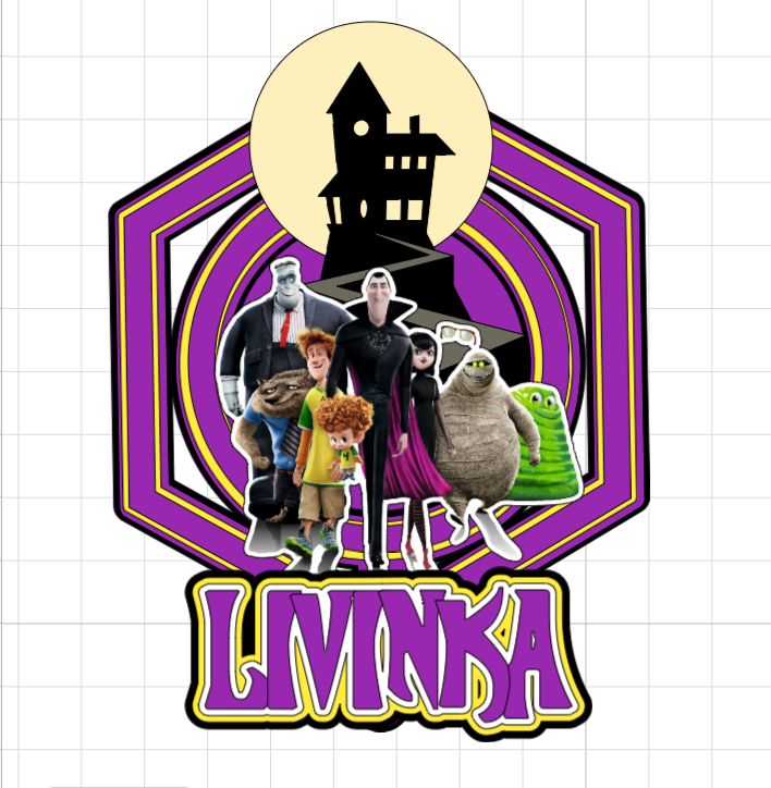 Hotel Transylvania – svietiaci LED zapich na tortu s menom