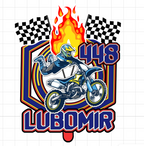 Motocross – svietiaci LED zapich na tortu s menom