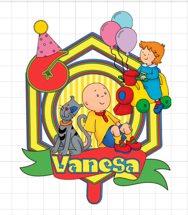 Caillou – Veselé dobrodružstvo – svietiaci LED zapich na tortu s menom