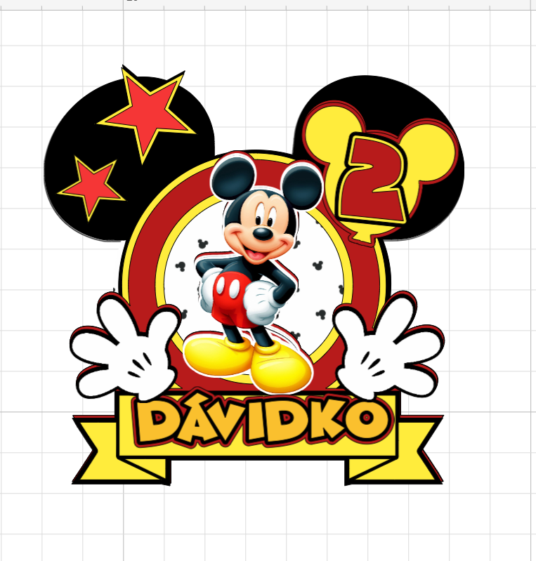Mickey Mouse – Veselé dobrodružstvo – svietiaci LED zapich na tortu s menom