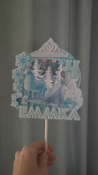 Frozen – Elsa s koňom – svietiaci LED zapich na tortu s menom