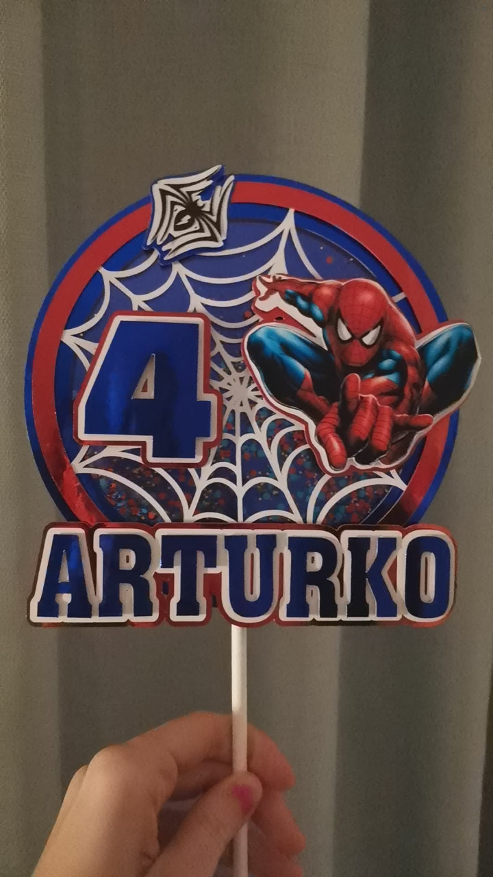 Spider-Man – Akčný LED zapich na tortu s menom