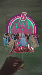 Disney princezné – kráľovský LED zapich na tortu s menom