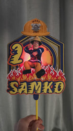 Požiarnik Sam – svietiaci LED zapich na tortu s menom