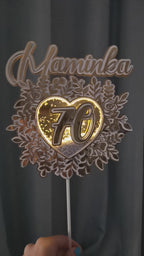 Elegantná 70 – svietiaci LED zapich na tortu s menom