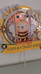 Včielky – Medové dobrodružstvo – svietiaci LED zapich na tortu s menom
