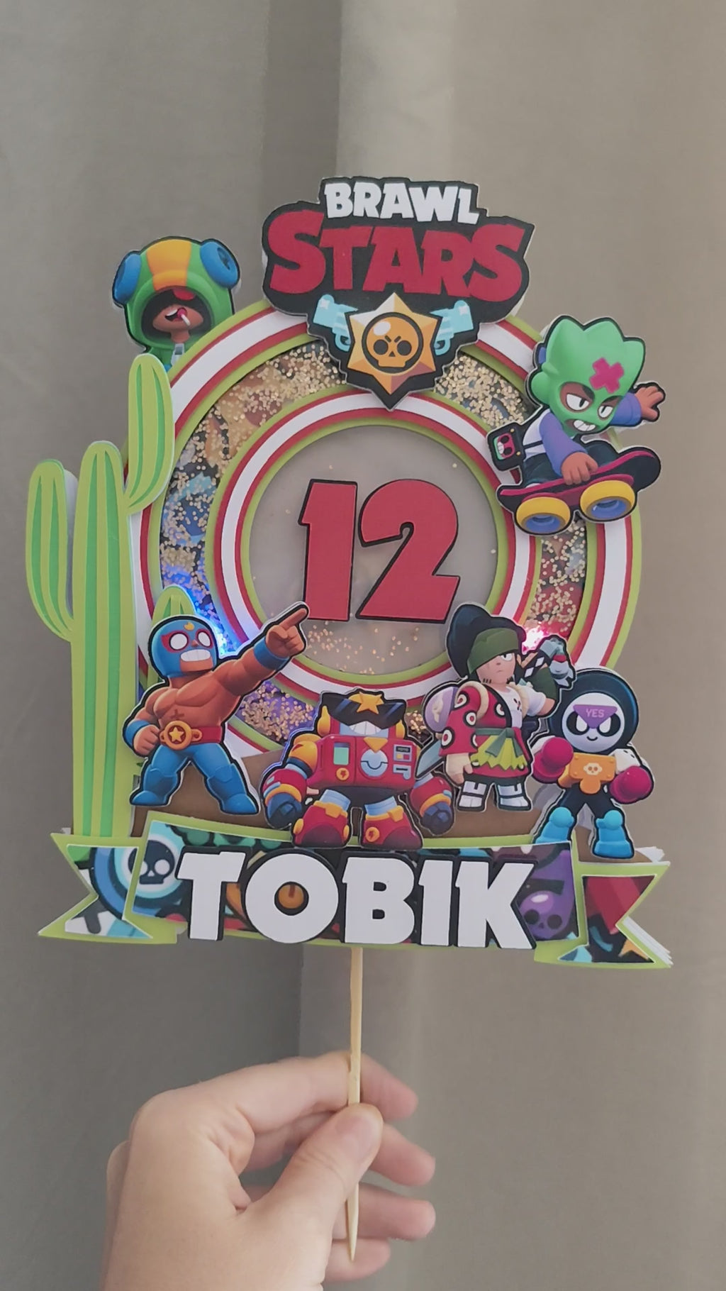 LED zápich na tortu Brawl Stars ⭐ | Svietiaca tortová dekorácia
