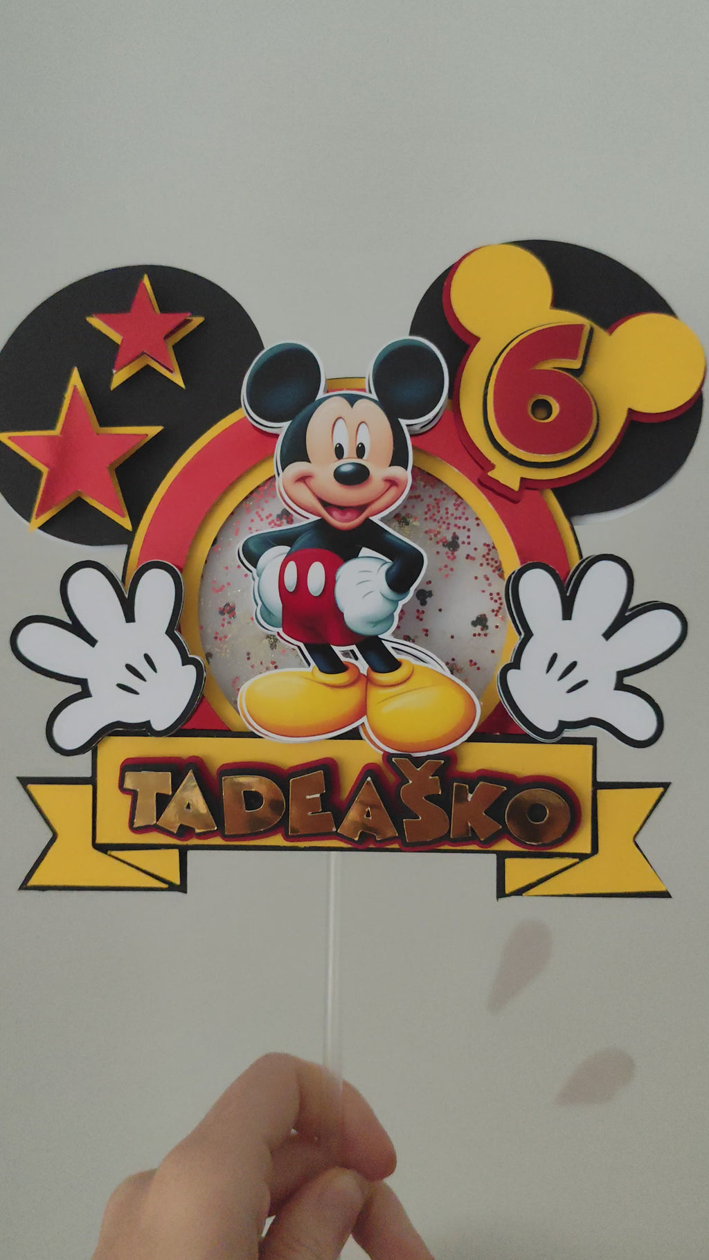 Mickey Mouse – Veselé dobrodružstvo – svietiaci LED zapich na tortu s menom