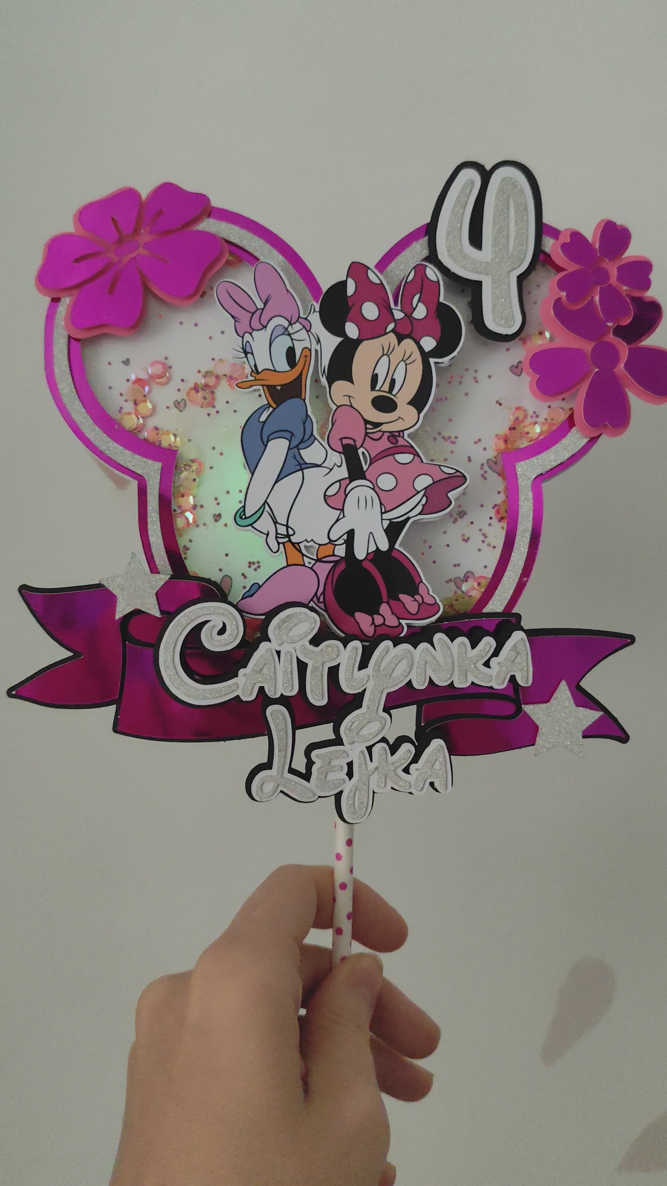 Minnie & Daisy – Najlepšie kamarátky – svietiaci LED zapich na tortu s menom