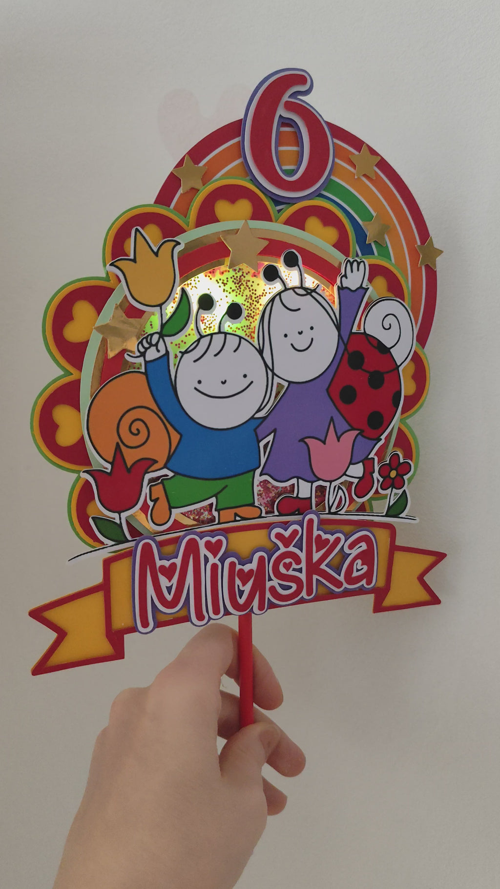 Mimi a Líza – Farebný svet – svietiaci LED zapich na tortu s menom