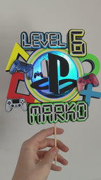 PlayStation – Herný Level – svietiaci LED zapich na tortu s menom
