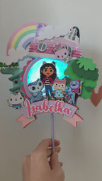 Gabby’s Dollhouse – svietiaci LED zapich na tortu s menom