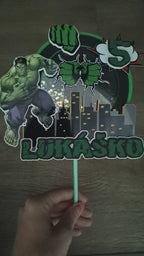 Hulk – svietiaci LED zapich na tortu s menom