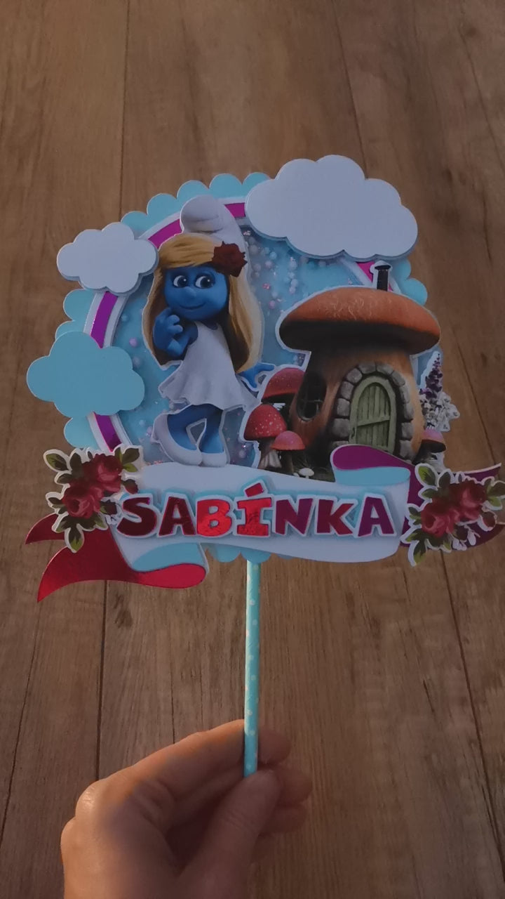 Šmolinka – svietiaci LED zapich na tortu s menom