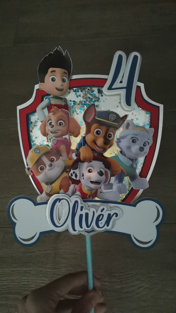 Paw Patrol Adventure – svietiaci LED zapich na tortu s menom